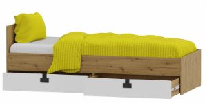 Obrazek Łóżko młodzieżowe z szufladami Index 14 dąb artisan/biały