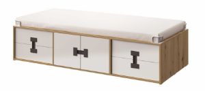 Obrazek Łóżko młodzieżowe z szufladami Index 15 dąb artisan/biały