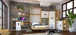 Obrazek Przystawka do biurka Index 18 dąb artisan/biały połysk