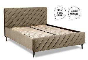 Obrazek Łóżko tapicerowane ze stelażem Kathy 160x200 beżowe
