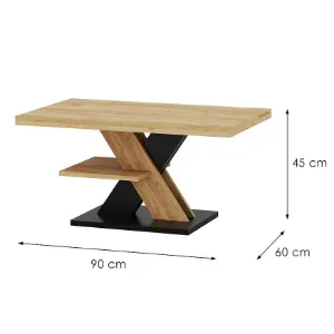 Obrazek Stolik Kawowy Cross Dąb Craft/Czarny
