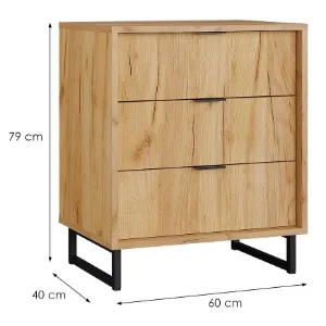 Obrazek Komoda Konor 60 3s D.Craft Złoty