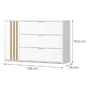 Obrazek Komoda Florencja 1d3sz Biały/Dab Artisan