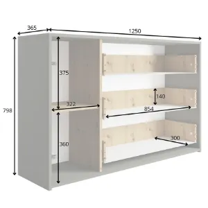 Obrazek Komoda Rimini 1d3sz Szary/Dąb Artisan