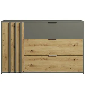 Obrazek Komoda Rimini 1d3sz Szary/Dąb Artisan