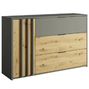 Obrazek Komoda Rimini 1d3sz Szary/Dąb Artisan