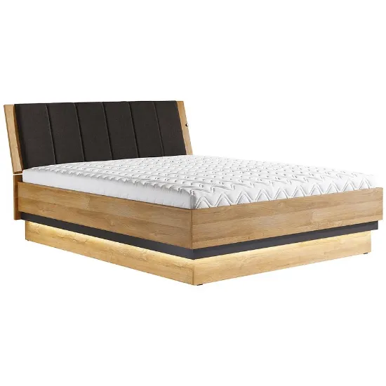 Obrazek Łóżko z zagłówkiem York Y-18 140x200 Dąb/Grafit