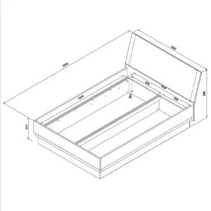 Obrazek Łóżko z zagłówkiem York Y-18 140x200 Dąb/Grafit