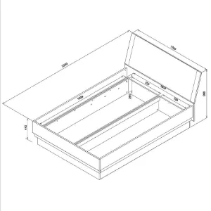 Obrazek Łóżko z zagłówkiem York Y-18 160x200 Dąb/Grafit