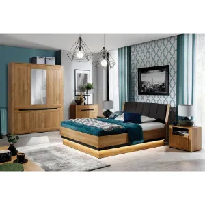 Obrazek Łóżko z pojemnikiem York Y-18 160x200 Dąb/Grafit