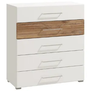 Obrazek Komoda Masilia 5sz Biała 11012122