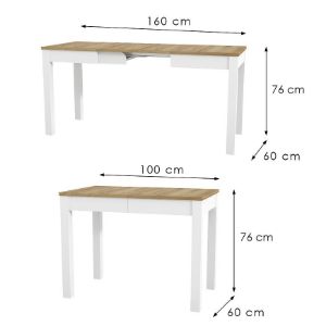 Obrazek Stół rozsuwany Orion 03 dąb riviera/biały