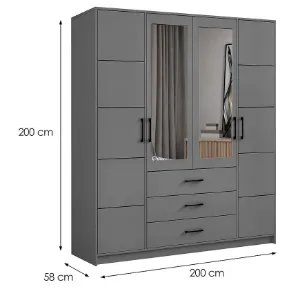 Obrazek Szafa Belluno 200 grafit