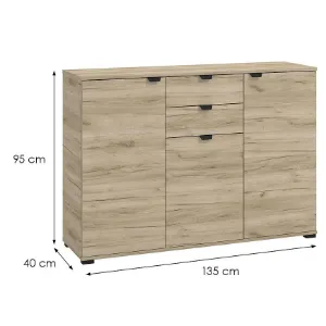 Obrazek Komoda Duerto 3k2f Szary Dąb 11008303