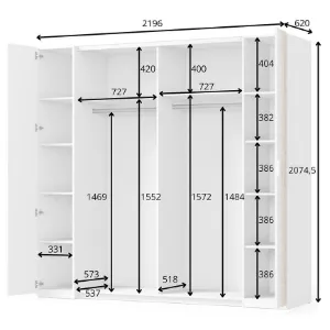Obrazek Szafa Florencja 2d Biały/Dab Artisan