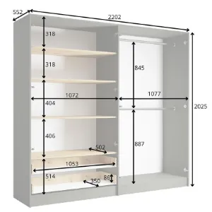 Obrazek Szafa Rimini 4d2s Szary/Dąb Artisan