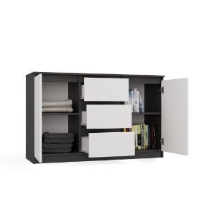 Obrazek Komoda Aramis 2D3S antracyt/biały