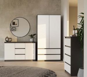 Obrazek Komoda Aramis 2D3S antracyt/biały