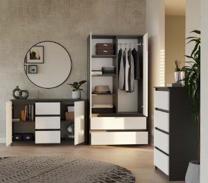 Obrazek Komoda Aramis 2D3S antracyt/biały