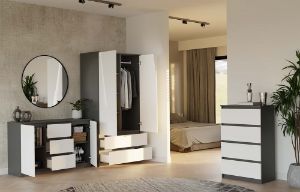 Obrazek Komoda Aramis 2D3S antracyt/biały