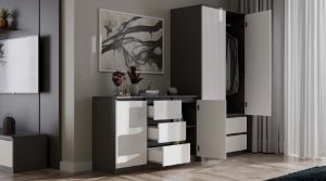 Obrazek Komoda Aramis 2D3S antracyt/biały