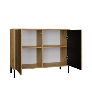 Obrazek Komoda Amaro 2D Slim dąb artisan ryflowany