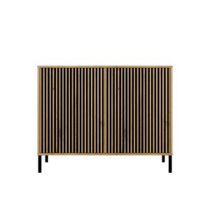 Obrazek Komoda Amaro 2D Slim dąb artisan ryflowany
