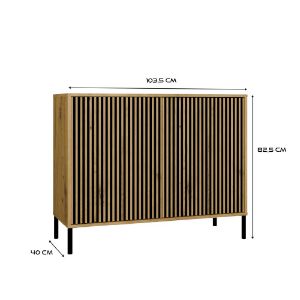 Obrazek Komoda Amaro 2D Slim dąb artisan ryflowany