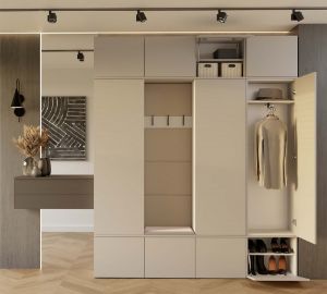 Obrazek Garderoba z wieszakiem Hamar IV 3SZ1W kaszmir beż