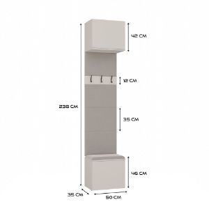 Obrazek Garderoba z wieszakiem Hamar III 2SZ1W kaszmir beż