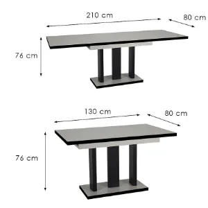 Obrazek Stół rozkładany Appia Black 210 kaszmir