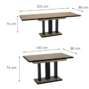 Obrazek Stół rozkładany Appia Black 210 dąb cremona torro