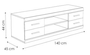 Obrazek Szafka RTV Imperial z szufladami 4S TYP 51