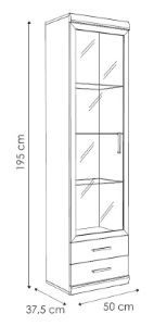 Obrazek Witryna jednodrzwiowa z szufladami Imperial 1D-2S TYP 01