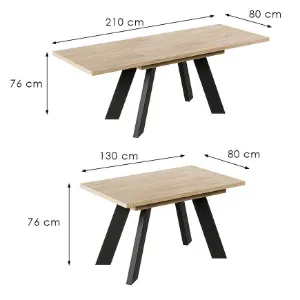 Obrazek Stół rozkładany Como-210 dąb cremona torro