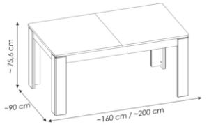 Obrazek Stół rozkładany Lazio LAZT02 160-200 cm
