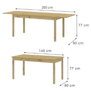 Obrazek Stół Rozkładany Sendi 160/240x80 Artisan