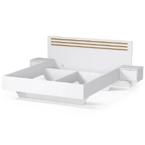 Obrazek Łóżko Florencja 160 Z Szafkami Biały/Dąb Artisan