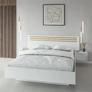 Obrazek Łóżko Florencja 160 Z Szafkami Biały/Dąb Artisan