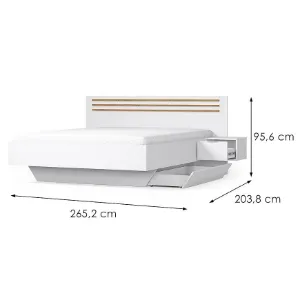 Obrazek Łóżko Florencja 180 Z Szafkami Biały/Dąb Artisan