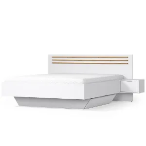 Obrazek Łóżko Florencja 180 Z Szafkami Biały/Dąb Artisan