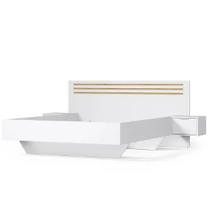 Obrazek Łóżko Florencja 180 Z Szafkami Biały/Dąb Artisan