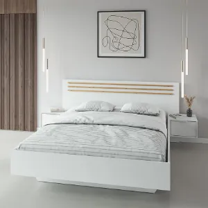 Obrazek Łóżko Florencja 180 Z Szafkami Biały/Dąb Artisan