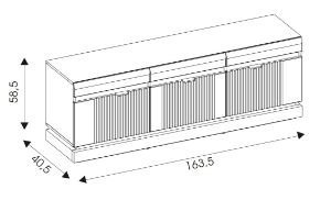 Obrazek Szafka RTV trzydrzwiowa Milton ML01 antracyt