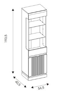 Obrazek Witryna wąska dwudrzwiowa Milton ML05 antracyt
