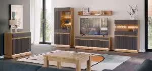 Obrazek Witryna wąska dwudrzwiowa Milton ML05 antracyt