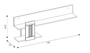 Obrazek Półka wisząca Milton ML10 138 cm kaszmir