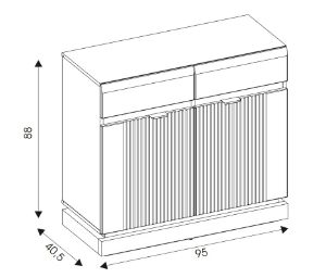 Obrazek Komoda dwudrzwiowa Milton ML02 z szufladami kaszmir