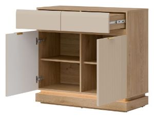 Obrazek Komoda dwudrzwiowa Milton ML02 z szufladami kaszmir