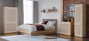 Obrazek Komoda dwudrzwiowa Milton ML02 z szufladami kaszmir